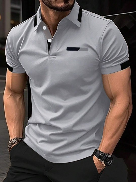 Manfinity Homme Men's Color Block Polo Shirt