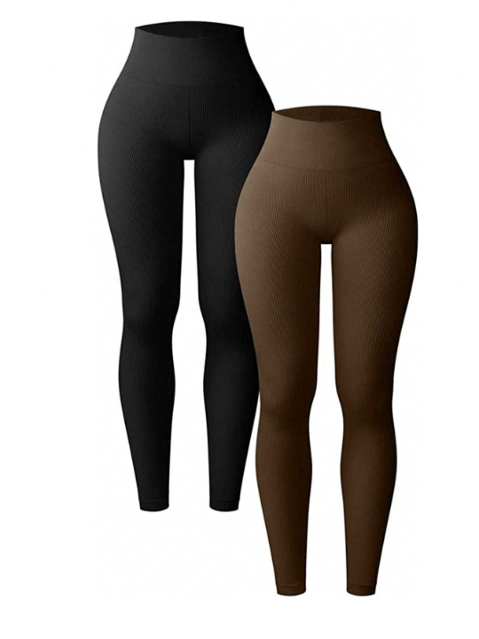 2pcs Women's High Waist Stretchy Leggings