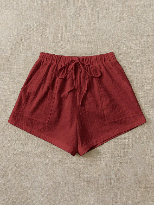 EZwear Women's Elastic Waist Woven Shorts