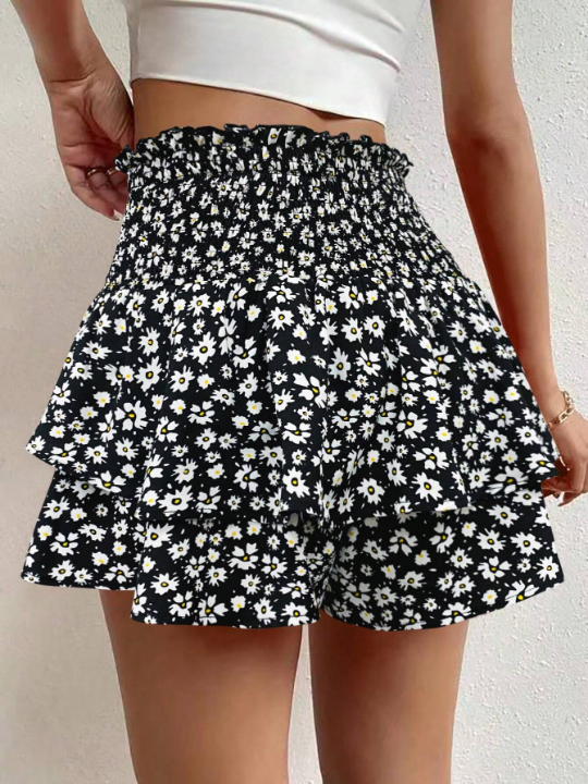 VCAY Women's Daisy Print Wrap Skorts