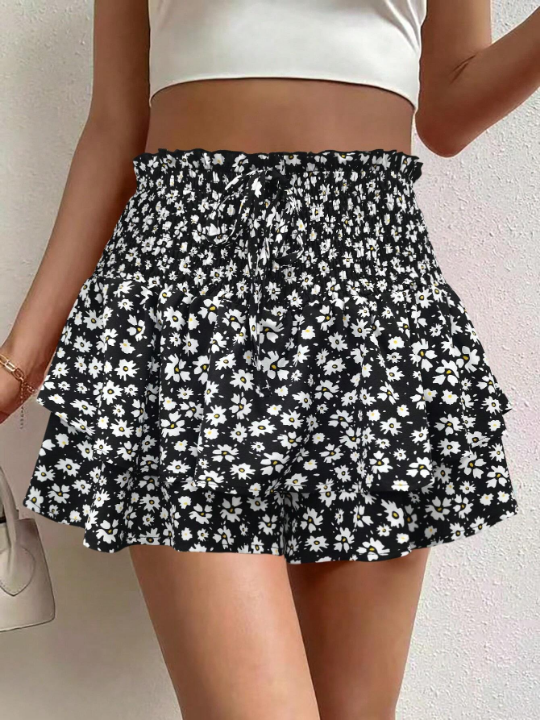 VCAY Women's Daisy Print Wrap Skorts