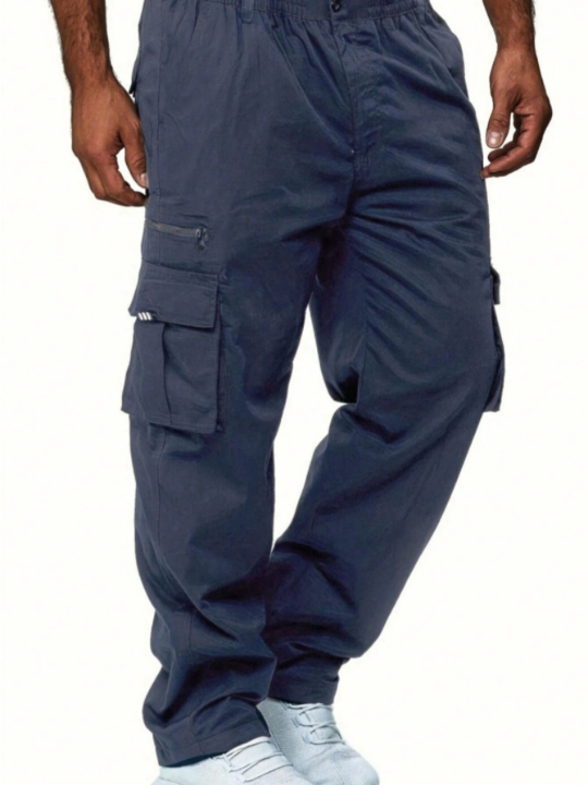 Men Flap Pocket Side Cargo Pants