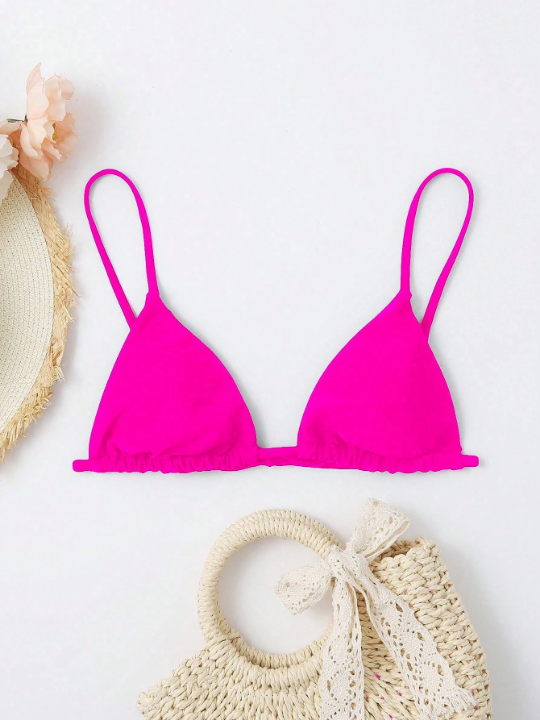 Swim Basics Solid Triangle Bikini Top