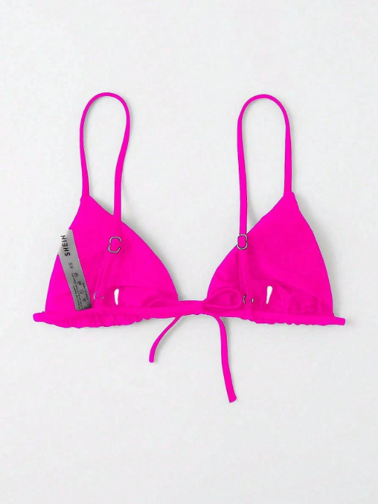 Swim Basics Solid Triangle Bikini Top