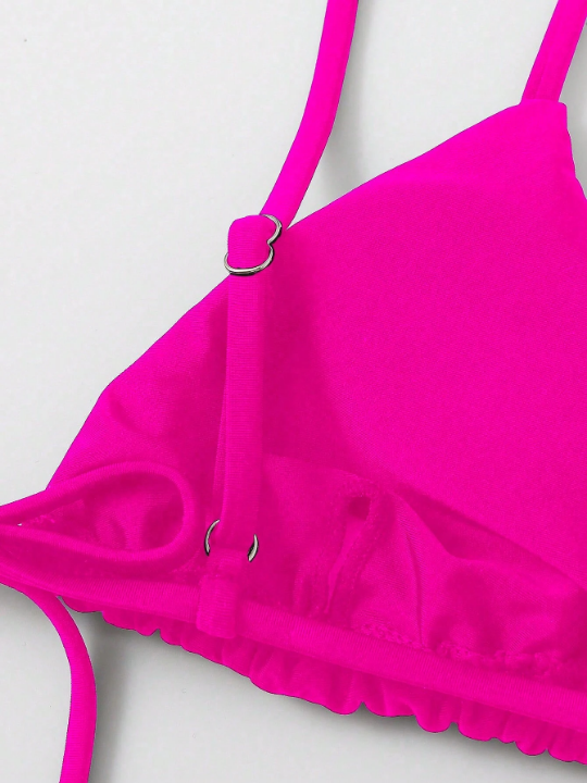 Swim Basics Solid Triangle Bikini Top