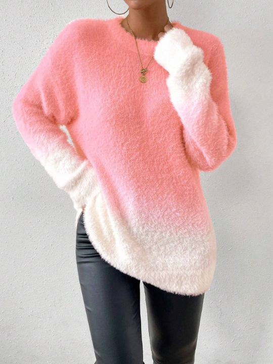 Essnce Women's Ombre Fluffy Sweater