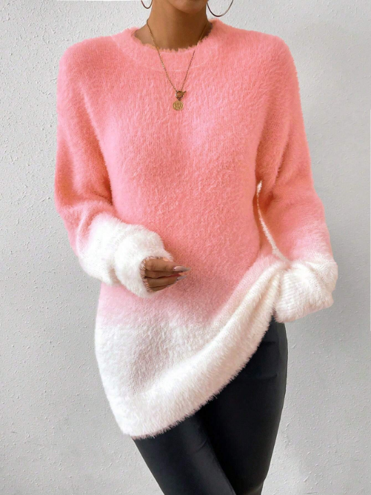 Essnce Women's Ombre Fluffy Sweater