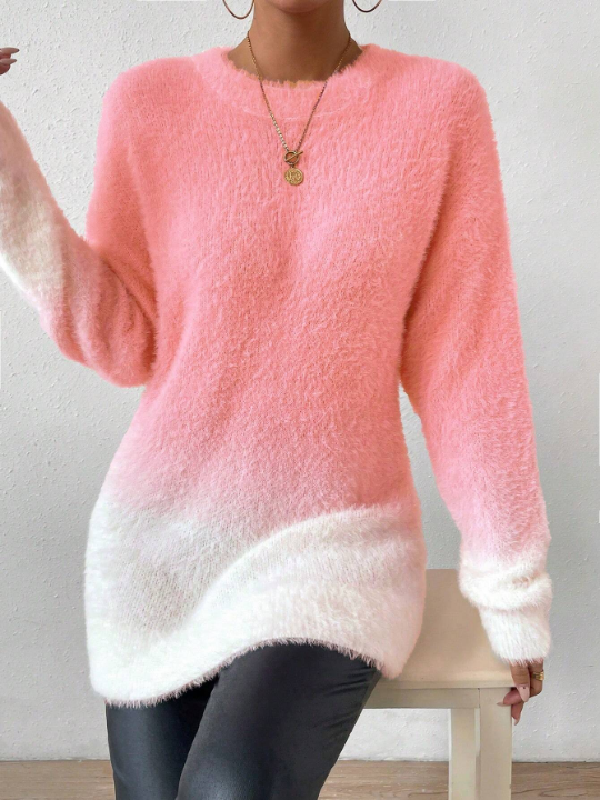 Essnce Women's Ombre Fluffy Sweater