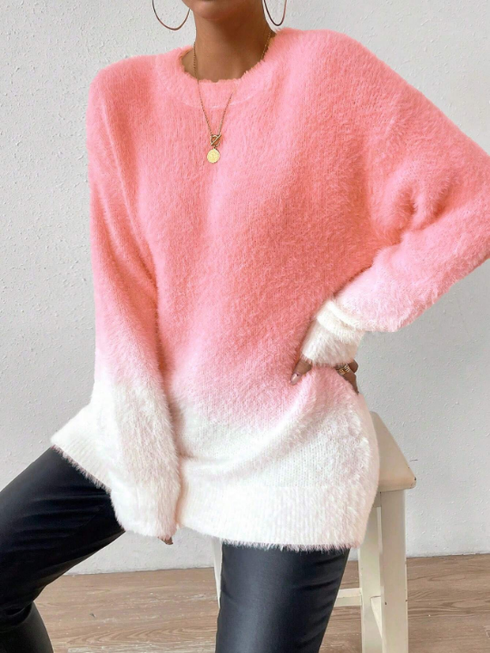 Essnce Women's Ombre Fluffy Sweater