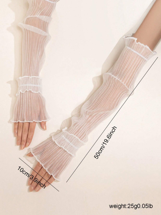 1 Pair Flounce Cuff Pleated Arm Sleeves