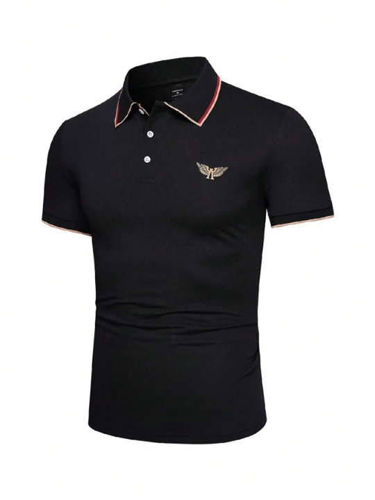 Manfinity Mode Men's Short Sleeve Polo Shirt With Contrast Color Edging