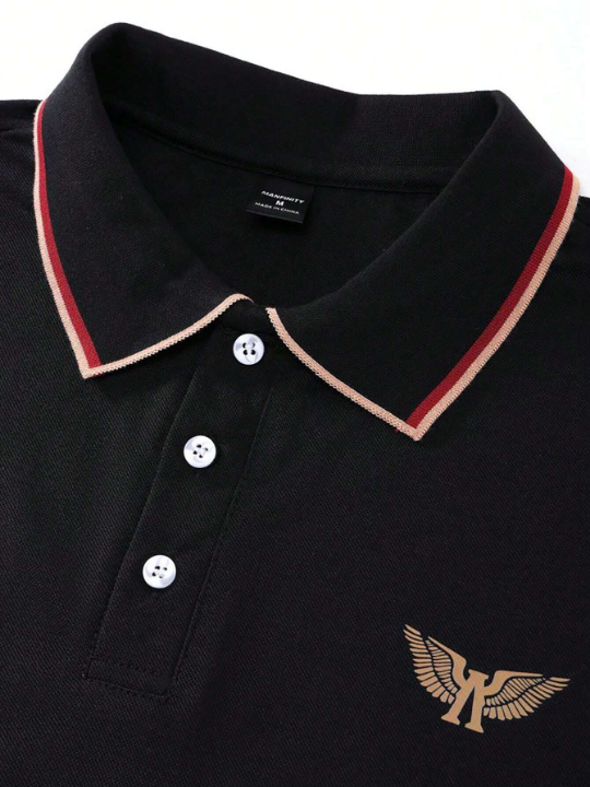 Manfinity Mode Men's Short Sleeve Polo Shirt With Contrast Color Edging