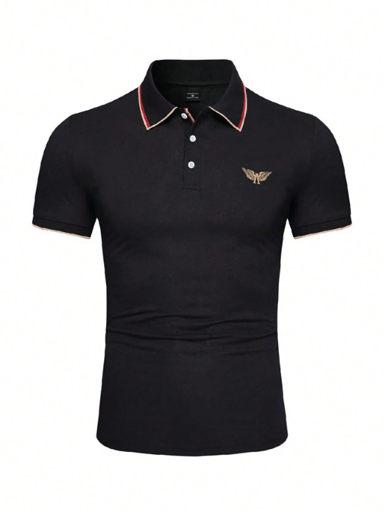 Manfinity Mode Men's Short Sleeve Polo Shirt With Contrast Color Edging