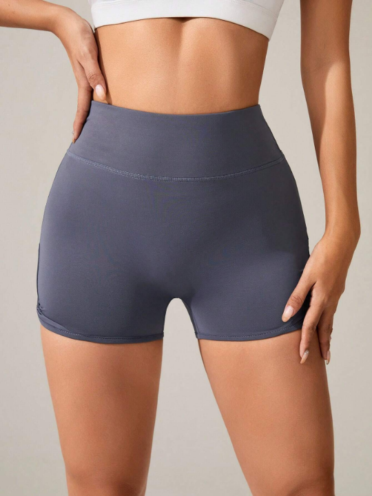 Yoga Basic Side Knot Detail Hollow Out Athletic Shorts