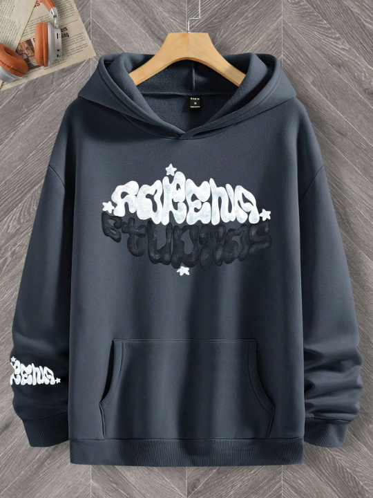 Manfinity EMRG Men's Casual Hoodie With Letter Print