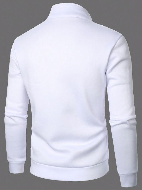 Manfinity Men's Half Zip Closure Long Sleeve Sweatshirt