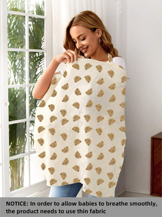 Spring/Summer Soft, Breathable Nursing Cover With Printed Design