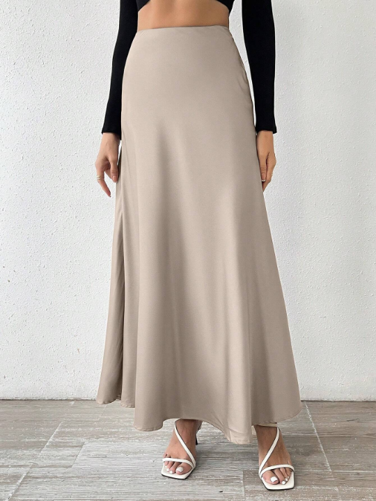 Priv Ladies' Solid Color Elegant Skirt