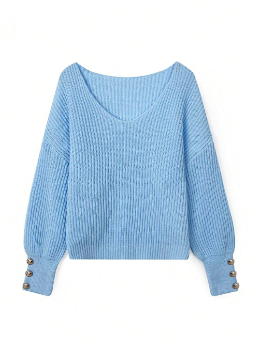 Women's V-Neck Long Sleeve Sweater