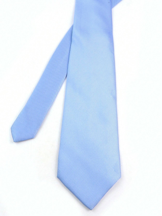 1pc 8cm Men's Solid Color Blue Classic Casual Necktie