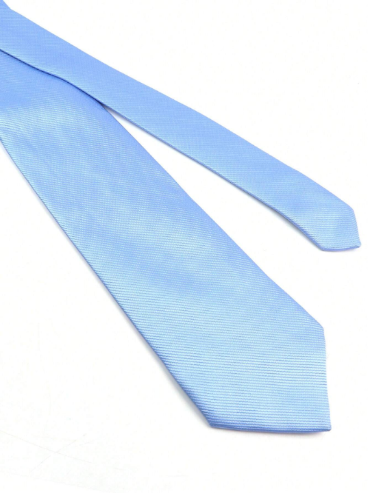 1pc 8cm Men's Solid Color Blue Classic Casual Necktie