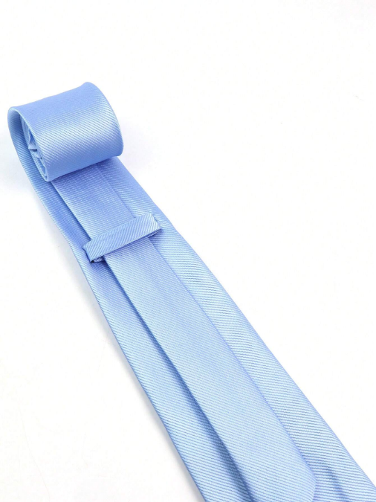 1pc 8cm Men's Solid Color Blue Classic Casual Necktie