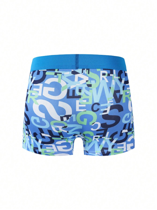 Men's Full Print Letter Pattern Boxer Briefs