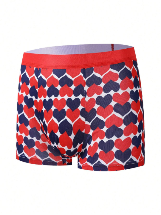 Men's Heart Print Boxer Shorts