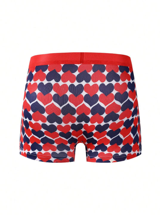 Men's Heart Print Boxer Shorts