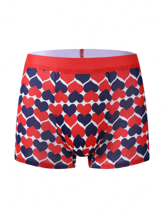 Men's Heart Print Boxer Shorts