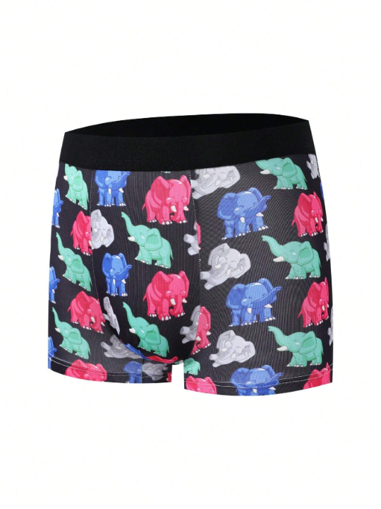 Men's Elephant Printed Boxer Briefs