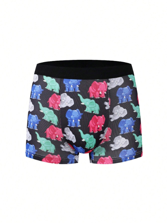 Men's Elephant Printed Boxer Briefs