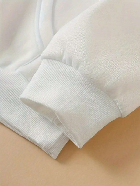 Manfinity Hypemode Loose Fit Men's Hooded Sweatshirt With Letter Print, Zipper Closure And Fleece Lining