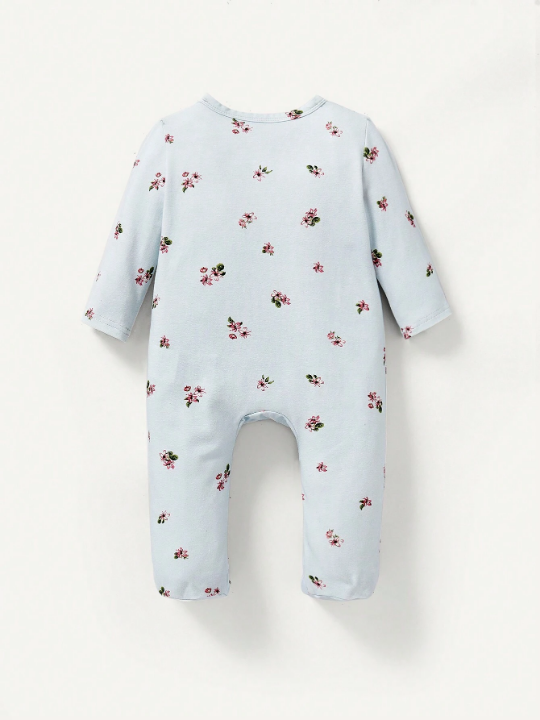 Cozy Cub Baby Girl Small Floral Footed Romper