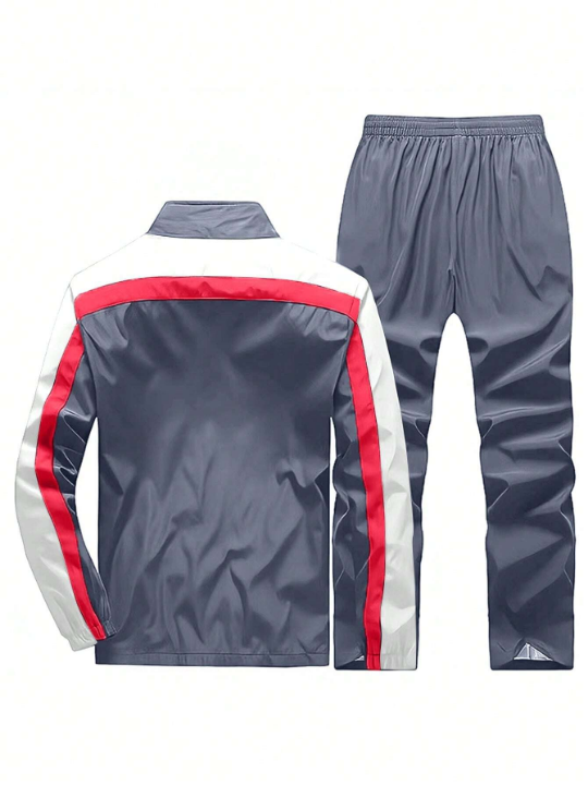 Men's Sportswear Set With Jacket For Running, Fitness, Cycling And Morning Exercise Training Gym Clothes Men, Athletic Suit, Tracksuit