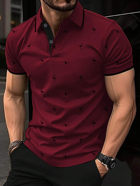 Manfinity RSRT Men's Short Sleeve Printed Polo Shirt