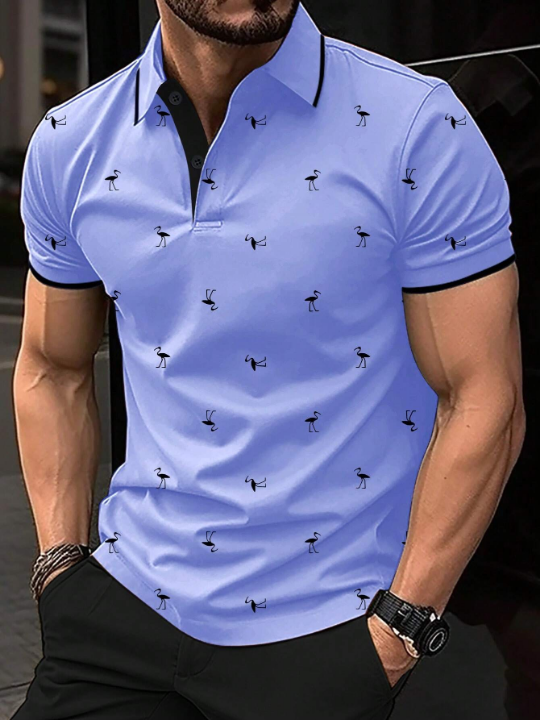 Manfinity RSRT Men's Crane Print Polo Shirt