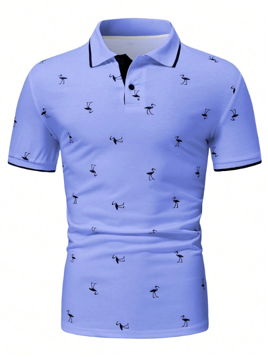 Manfinity RSRT Men's Crane Print Polo Shirt