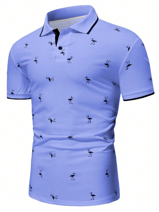 Manfinity RSRT Men's Crane Print Polo Shirt