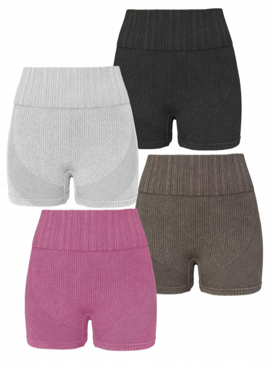 4pcs Wideband Waist Sports Shorts