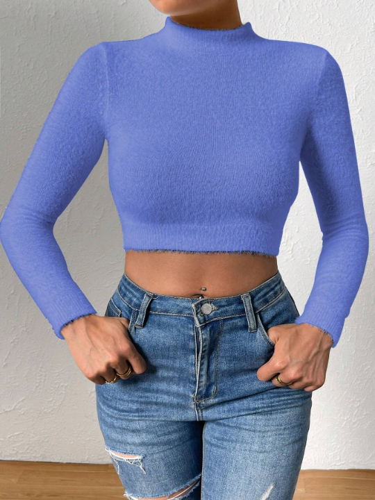 Essnce Women's Plush Cropped Sweater