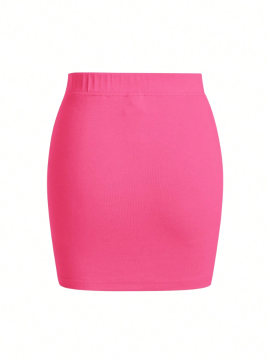 BASICS Women's Solid Color Elastic Waist Skirt