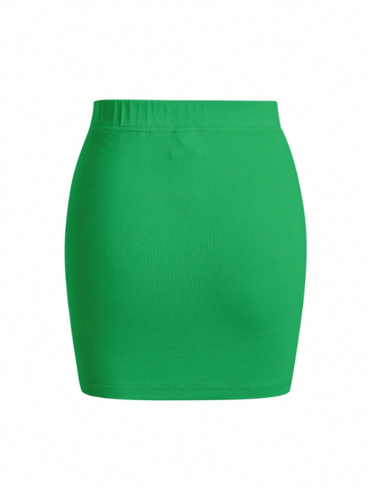 BASICS Women's Elastic Waist Solid Color Skirt