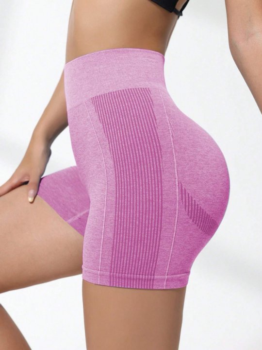 Women's Seamless Solid Color Athletic Shorts