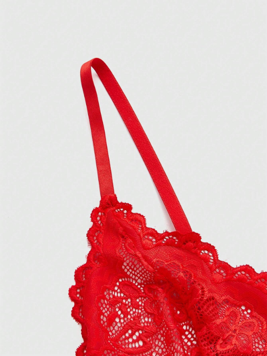 ROMWE Kawaii Lace & Mesh Sexy Lingerie Set