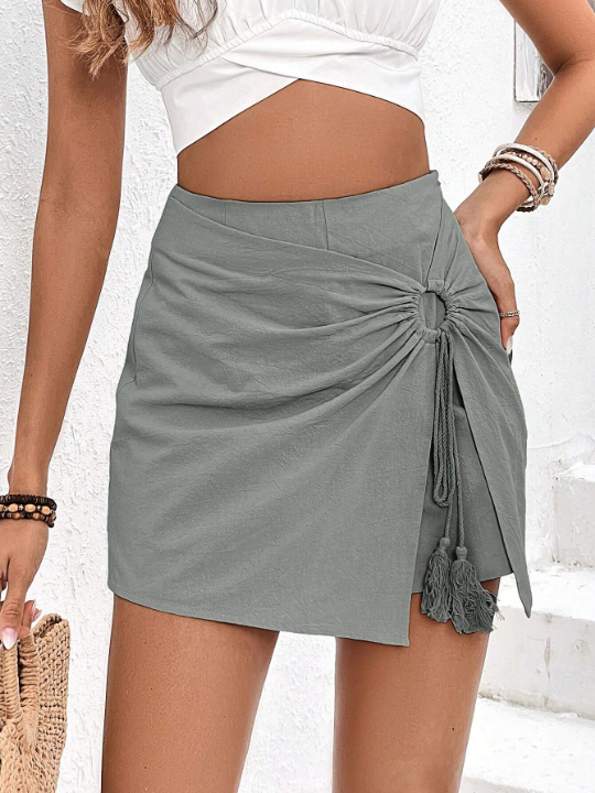 Frenchy Tassel Ring Detail Skort