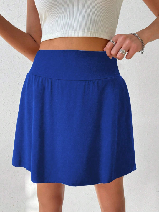 Ladies' Pocketed Solid Color Skort