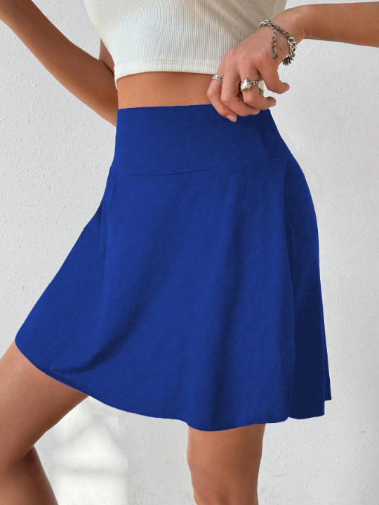 Ladies' Pocketed Solid Color Skort