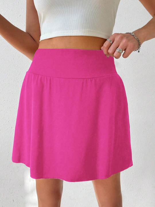 Ladies' Solid Color Skorts With Pockets