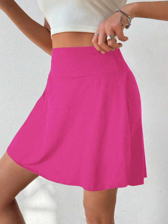 Ladies' Solid Color Skorts With Pockets